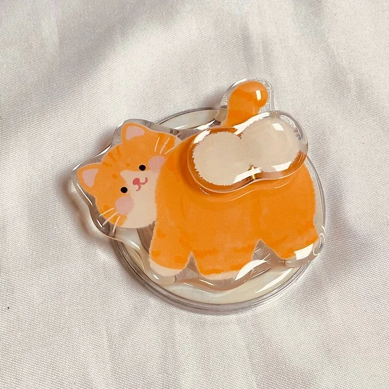Ins japonês e coreano dos desenhos animados gato bonito adequado para magsafe suporte de sucção magnética telefone móvel desktop retrátil preguiçoso