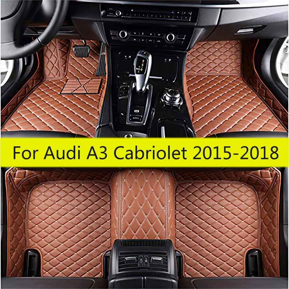 Custom Car Floor Mats For Audi A3 Cabriolet 2018 2017 2016 2015 Auto Interiors Accessories Pad Heel Foot Pedal Carpets Cover