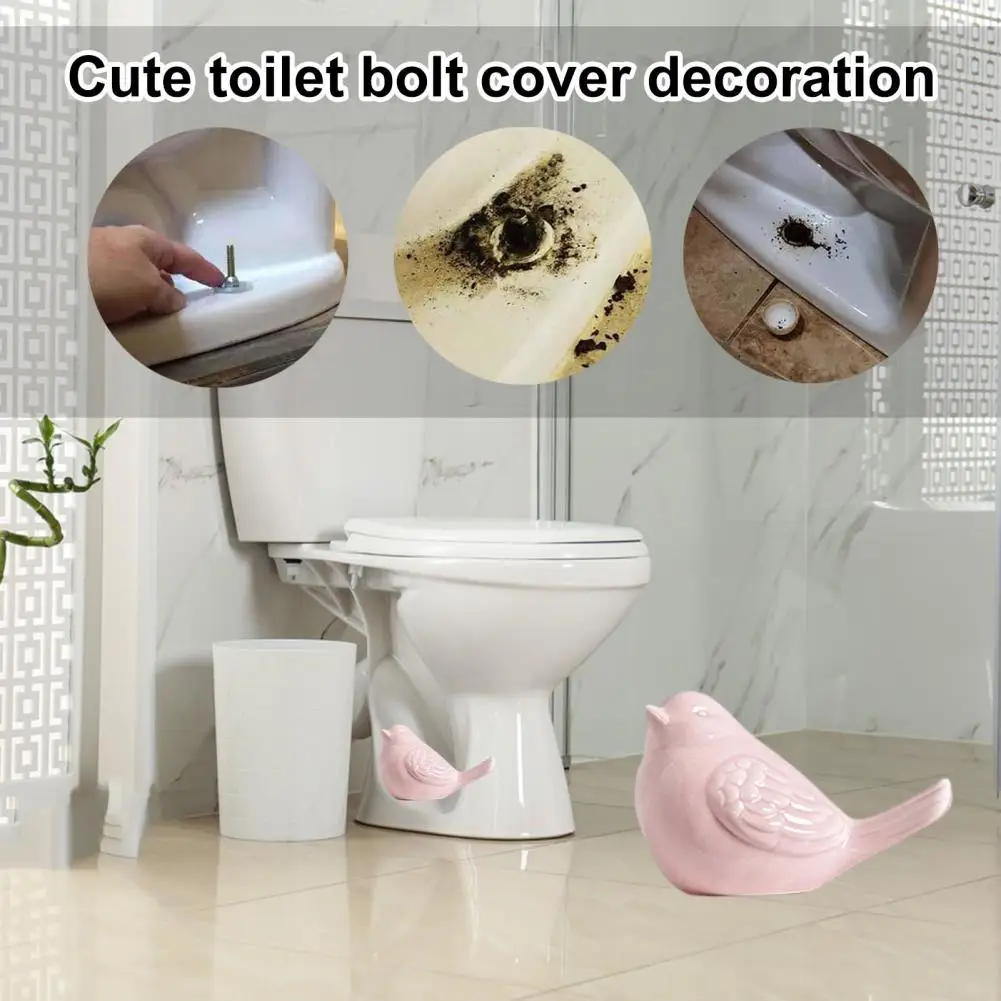 Bird-shaped Toilet Accessory Ceramic Bird Toilet Bolt Cover Exquisite Bathroom Decor Replacement Lid for Home Toilets