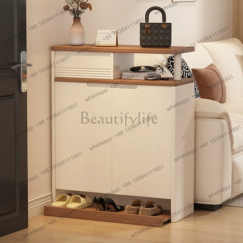 LD  Organizer Storage Shoe Cabinet Living Room Mobile Display Wooden Designer Luxury Shoe Shelf Slippers Zapatero