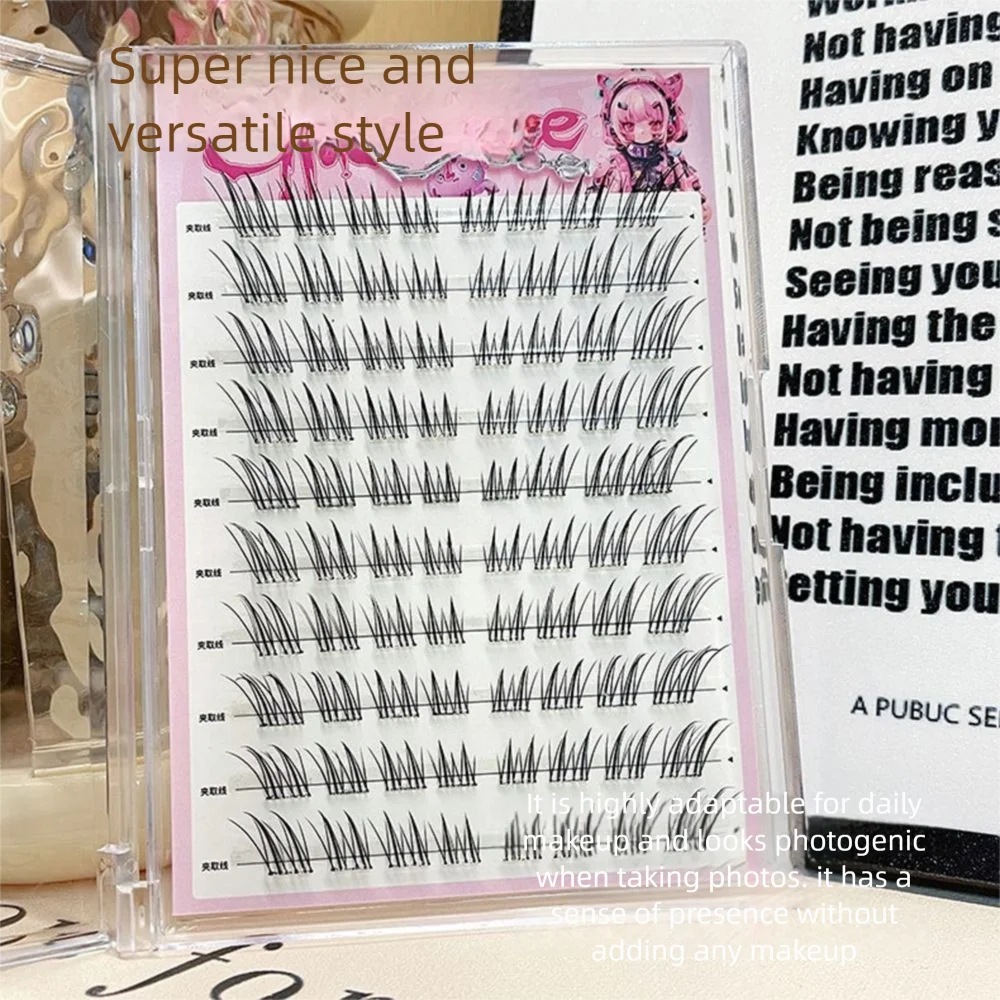 

Glue-Free Self-adhesive False Eyelashes Comic Eye Korean Style Clusters Lashes DIY 3D Eyelash Extension Kit Makeup Tool