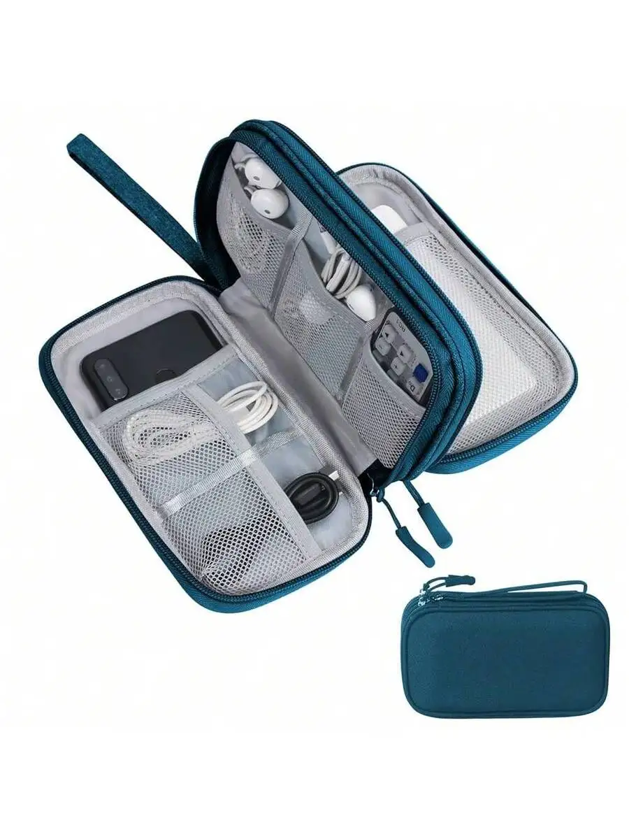 

Waterproof Electronic Organizer Travel Case Double Layer Cable Pouch For Charger Accessories Phone