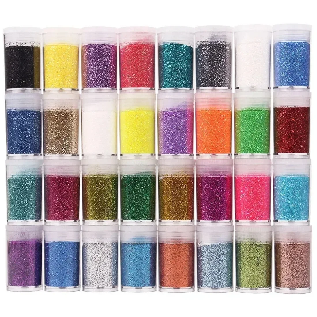 32Colors/Box Solid Color Nail Glitter Powder Acrylic Carving Powder Sculpture Powder 3D Manicure Nail Carving Powder Body Powder