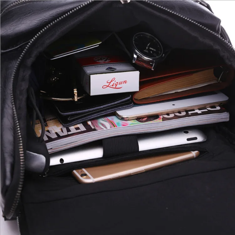 TRAVEASY Leather Women Laptop Backpacks Fashion Travel Ladies Bags Large Capacity Schoolbags Female Middle Students Sports boys