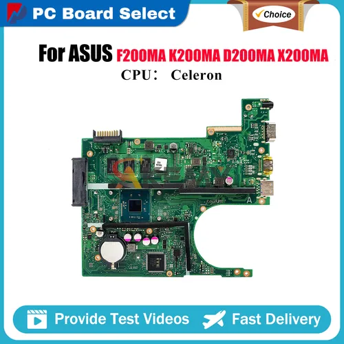 Placa base para ordenador portátil X200MA para ASUS VivoBook X200MA X200M D200MA K200MA F200MA placa base para portátil con CPU Celeron 100% pruebas OK