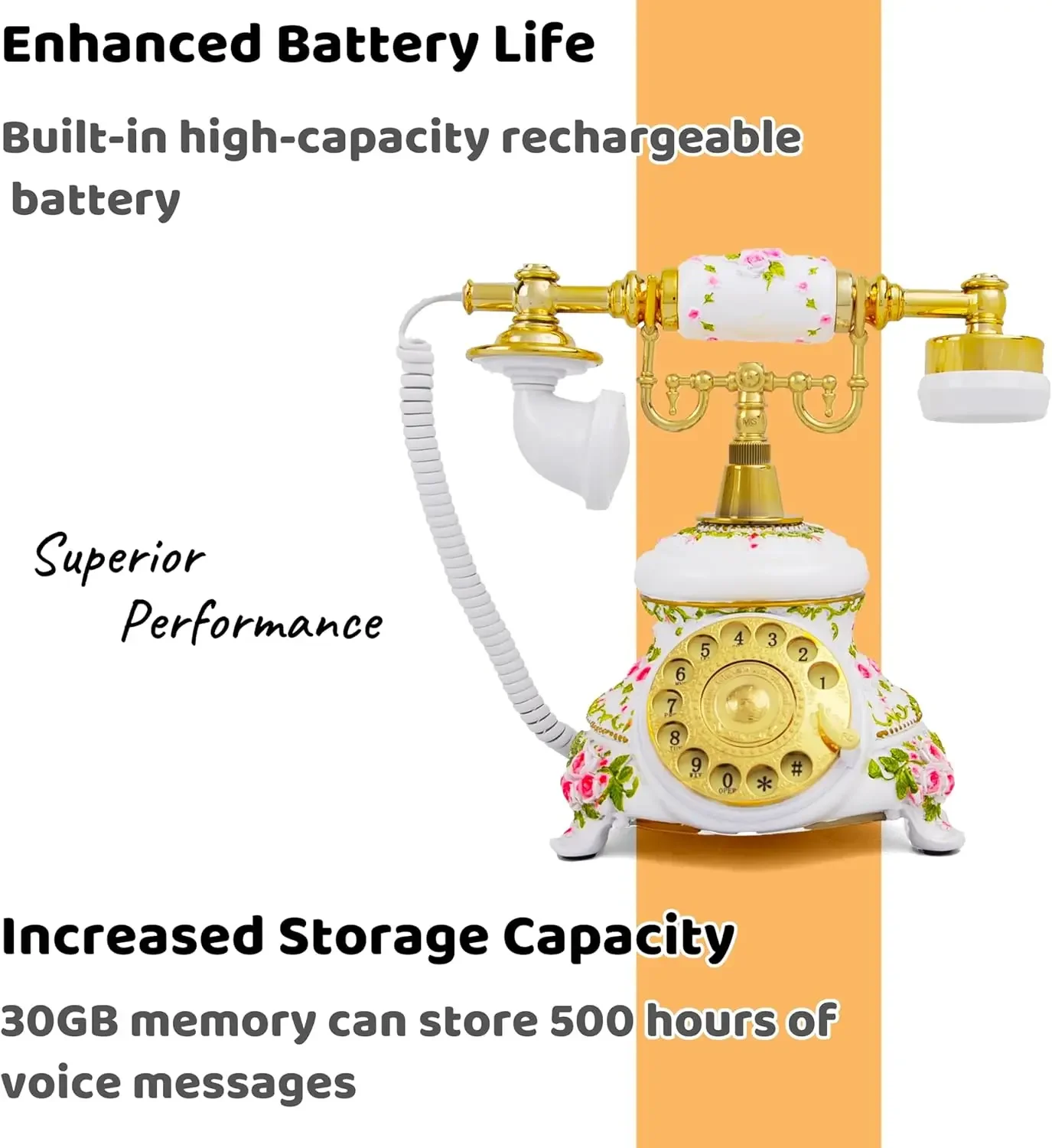 الكلاسيكية خمر الروتاري الحرفية الزفاف الزوار زهرة بيضاء العتيقة التذكارية نعمة الصوت الهاتف اعترافات حفلة عيد ميلاد استخدام
