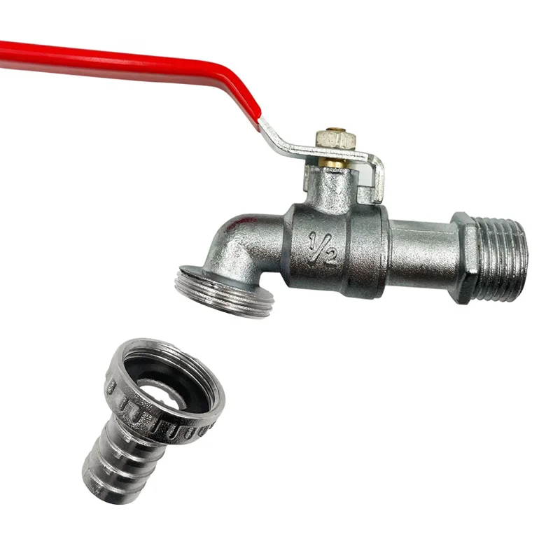 1/2inch Garden Irrigation Zinc Alloy Faucet IBC Tank Water Tap Single Outlet Valve Replacement Outdoor Gardening Tool Accessory