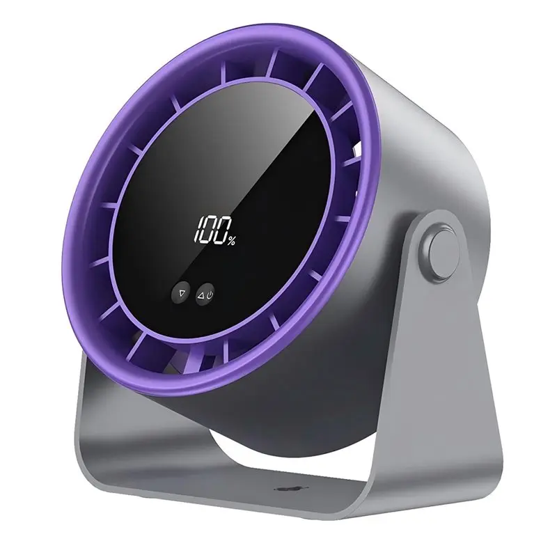 

ASWUT-Wall-Mounted Desk Fan, Ultra Quiet 35Db Table Fan With Digital Display, 100 Speed USB Rechargeable Fan