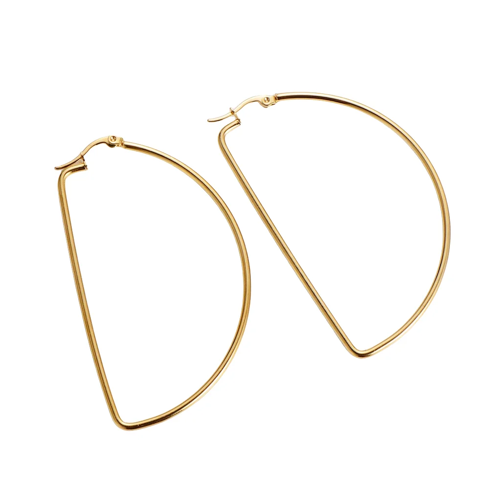 2 Pairs Gold Plated Letter D Hoop Earrings For Women and girls