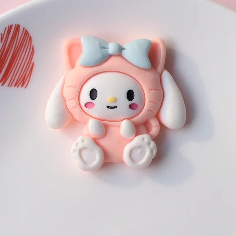 2/5pcs cute sanrio melody cartoon resin flatback diy kawaii resin accessories crafts materials scrapbooking embellishment