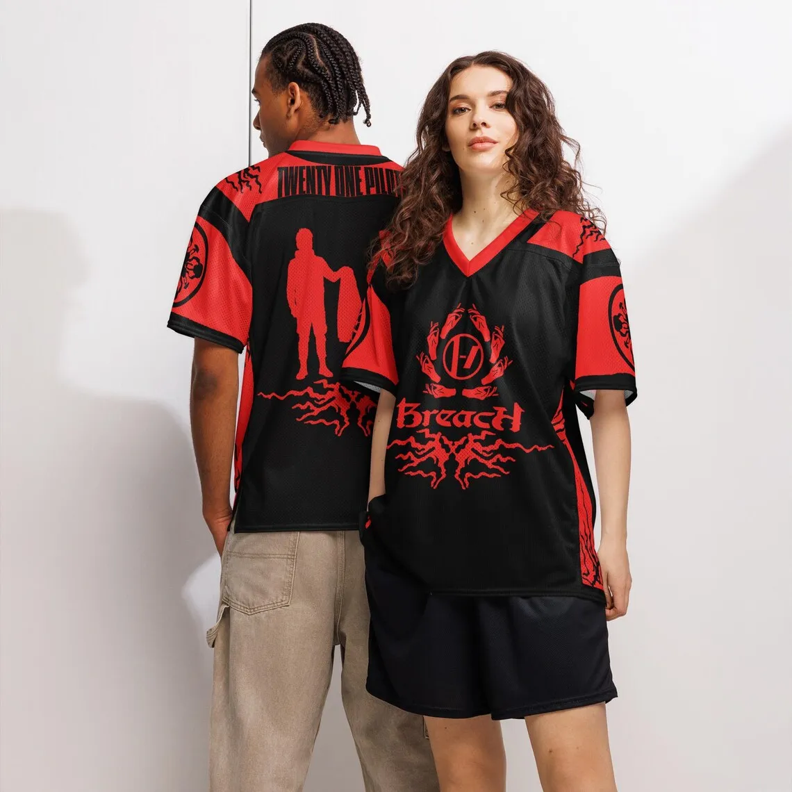 Twenty One Pilots Bandito Trench Rock Band Sport Jersey Men T‑Shirt Y2K Oversized Music Graphic Breathable Mesh Streetwear - view 2
