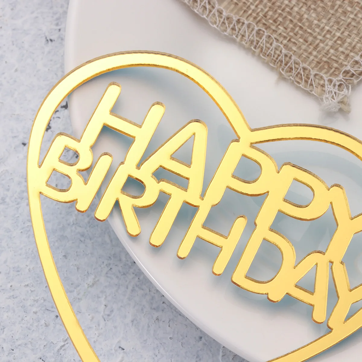 

Topper Acrylic Birthday Cake Topper 3 Hearts Mirror Material Decorative Supplies For Dessert Table Decorative Supplies Cake