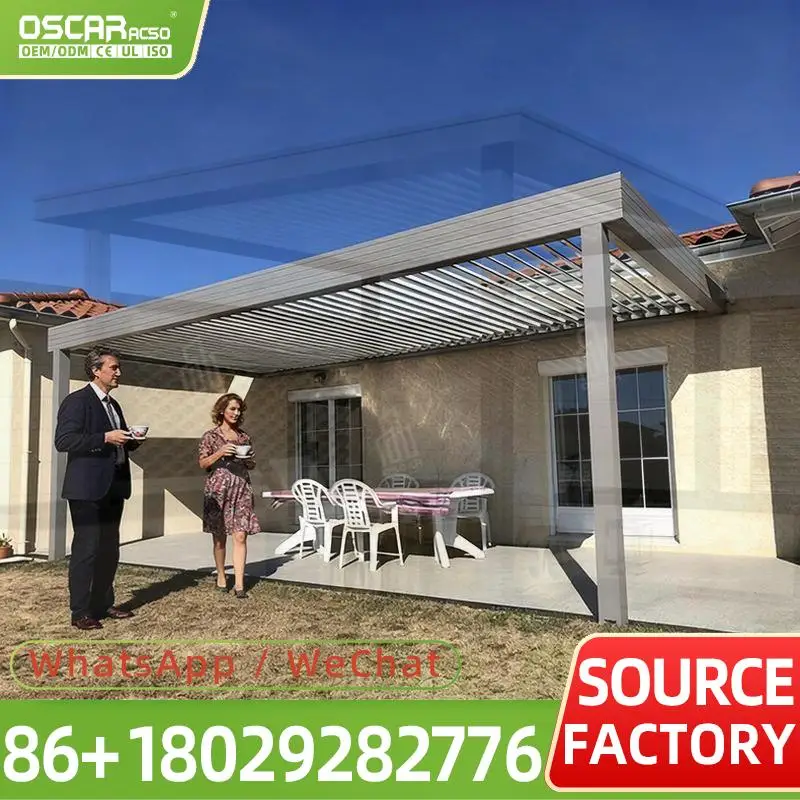 Modern Aluminum Alloy Retractable Folding Arm PVC Sliding Luxury Electric Pergola Roof Canopy IP67 Waterproof Awning for Garden