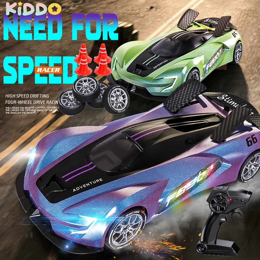 

20+km/h RC Sports Car Remote-controlled Car 2.4G High-speed Drift Winged with Light Music Four-wheel Drive Racing Eletric Model