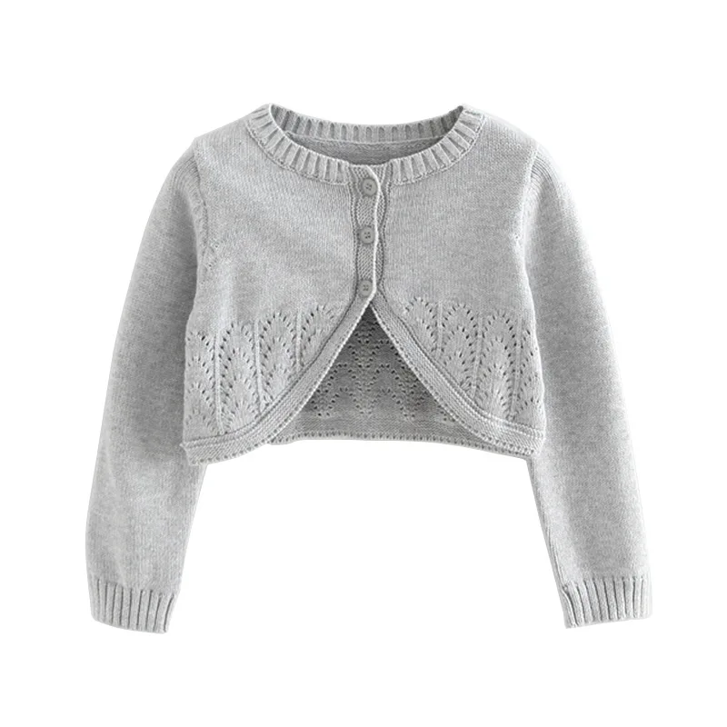 

Gray Baby Girls Sweater Cardigan Cotton Jackets Outerwear Baby Girls Coat Kid Clothes for 1 2 Year Old 195105