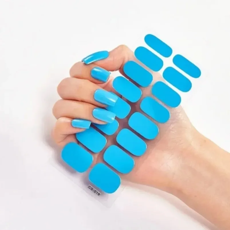 Pegatinas de uñas semicuradas UV, cubierta completa, lámpara UV/LED, tiras de uñas de Gel necesarias, tiras de uñas impermeables, decoraciones de