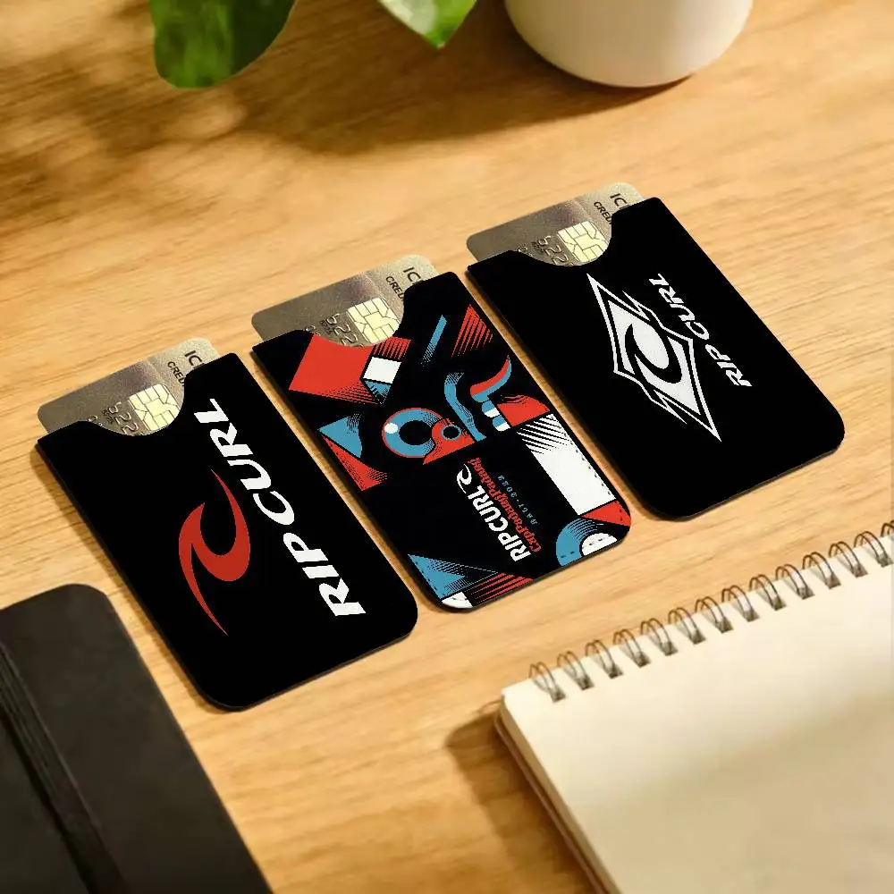 R-Rip C-Curl Logo PU Leather Card Holder Sleeve for Credit Cards,Secure/Slim Design, Travel Storage Essentials