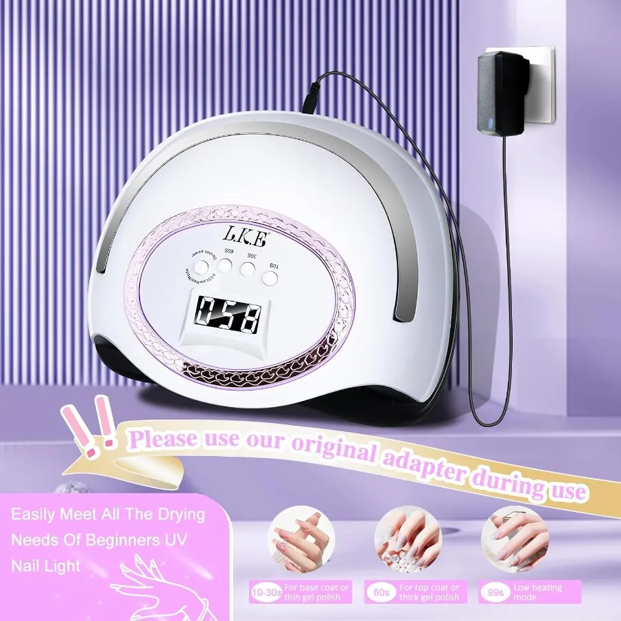 288W UV-nagellamp met 66 stuks lichtkralen Professionele UV LED-nageldroger met 4 timers LCD-scherm en automatische sensor voor Salo