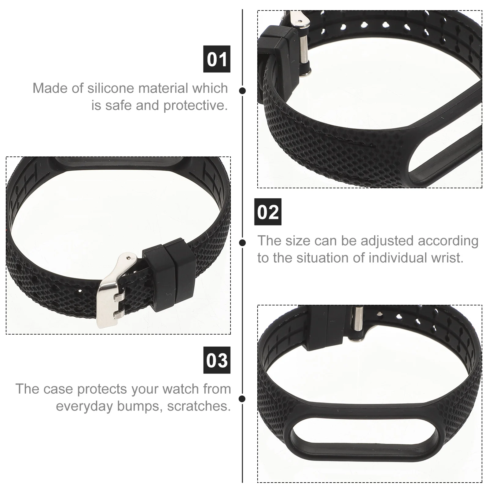 

Silicone Watch B Elegant Daily Use Strap Wear Resistant Adjustable Decorative Watchstrap For Women Parties Business Travel Long