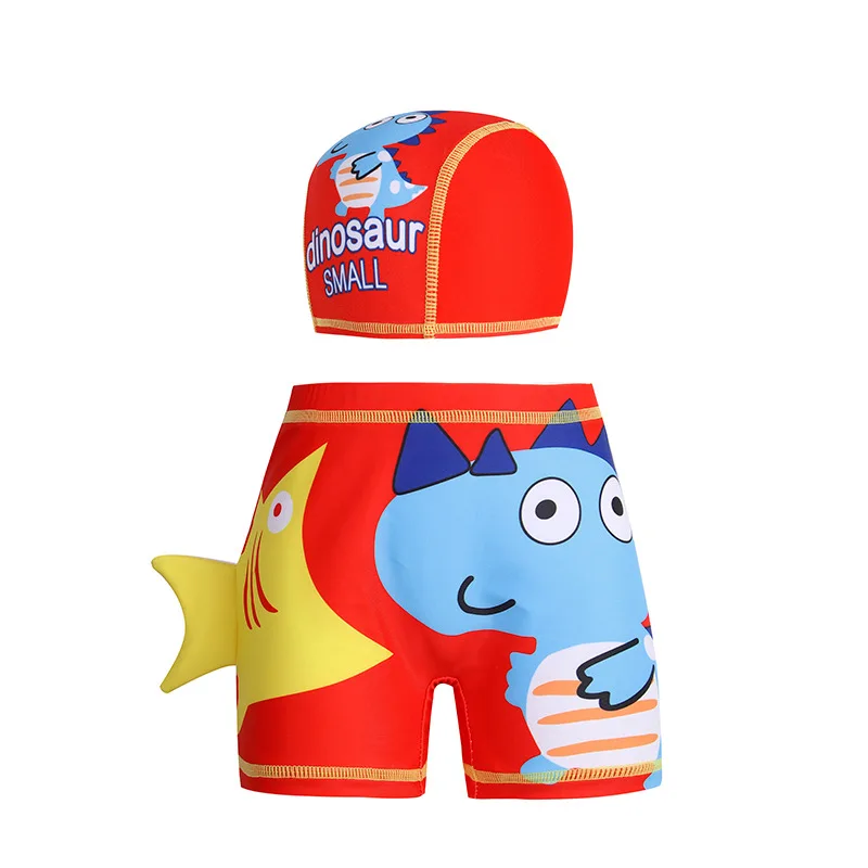 IYEAL  Children's Swimwear Boys' Korean Version Baby Swimwear 0-6 Years Old Baby Boys' Hat + Shorts Swimsuit