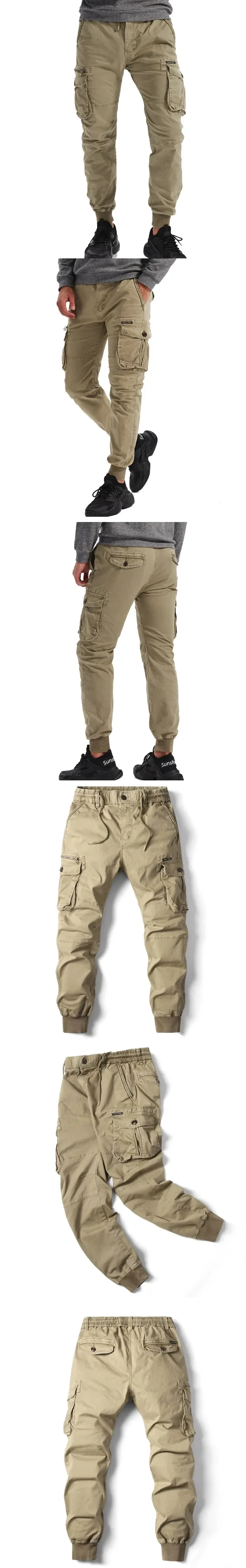 New Autumn Men's Cargo Pants Work Pants Outdoor Jogger Cotton Full Length Casual Trousers Straight Leg Spring Utility Pants