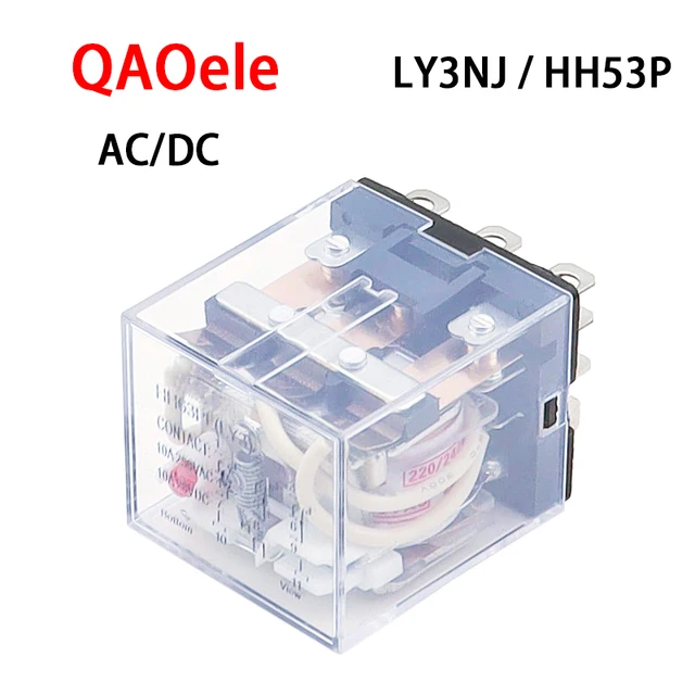1 PCS HH63P LY3 LY3NJ Przekaźnik 220v 24v 12v 12 V AC/DC 10A 11PIN Srebrny styk Cewka elektromagnetyczna Mikro Mini Przekaźnik Światło LED