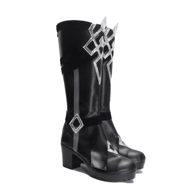 Fatui Harbingers dla kobiet męskie buty Genshin Impact kapitan przebranie na karnawał maska ​​buty jedenastu Natlan akcesoria na Halloween