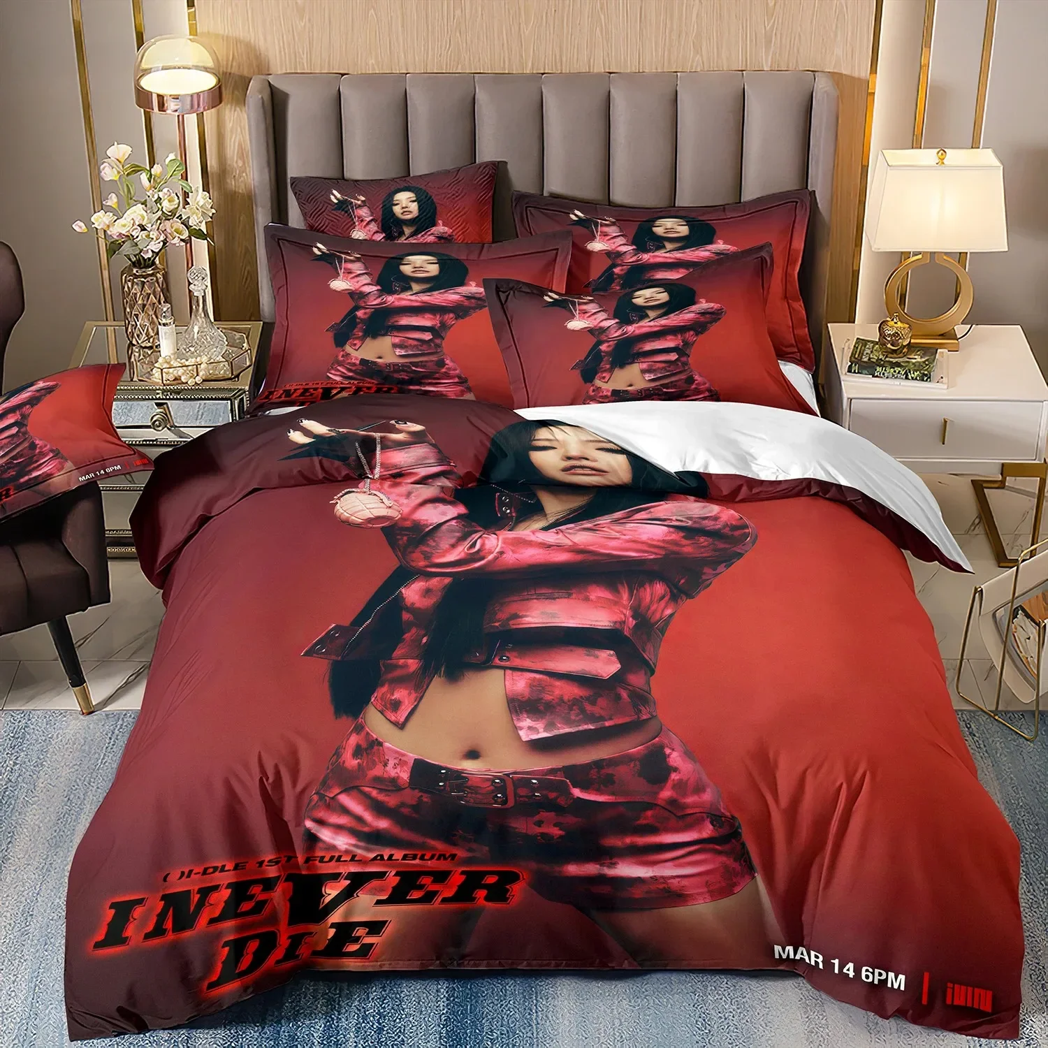 Christmas gidle girl group Bedding Sets Queen King Size Quilt Cover Duvet Cover Sets With Pillowcases Adults Christmas Gifts
