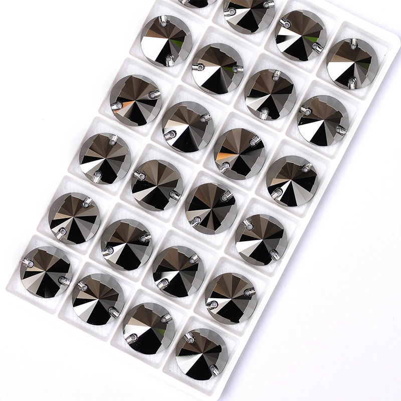 YANRUO 3200 All Sizes HEM Strass Rivoli Sew On Crystal Stones Flatback Sewing Beads For Jewelry Making