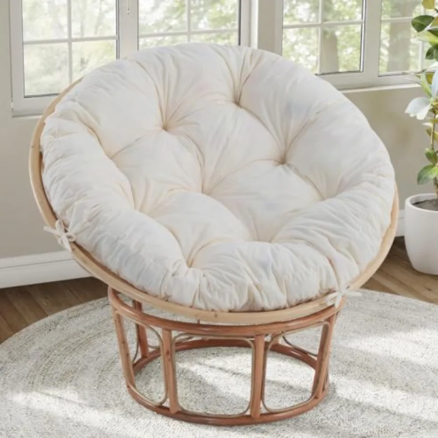 

Подушка для стула Papasan Круглая подушка для стула Papasan с вельветовым чехлом без стула для стула-чаши 48 х 48 дюймов бежевый