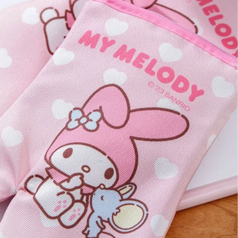 Cartoon Hello Kitty kuromi Cinnamoroll kitchenware anti-scalding gloves household kawaii high temperature resistant gloves new