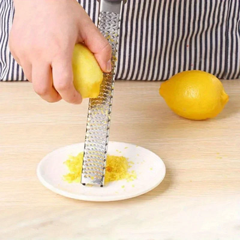 12 Inch Lemon Zester Grater Handheld Rectangle Stainless Steel Cheese Grater Chocolate Grinder Fruit Garlic Tool Kitchen Gadgets