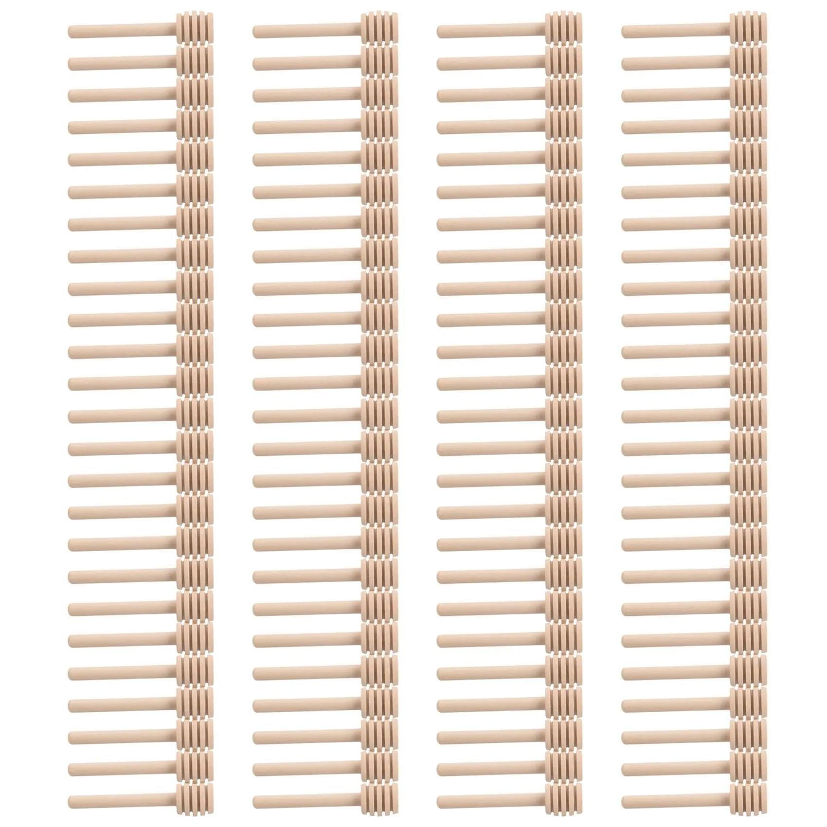 A36T-100 Pack Of Mini 3 Inch Wood Honey Dipper Sticks, Individually Wrapped, Server For Honey Jar Dispenser Drizzled Honey