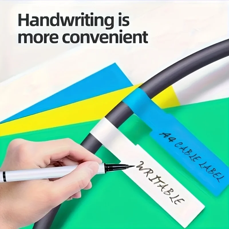 6/12シート、マルチカラーケーブルラベル |   データケーブルタイ、手書きおよびレーザープリンターと互換性があり、効率的なケーブル管理が可能