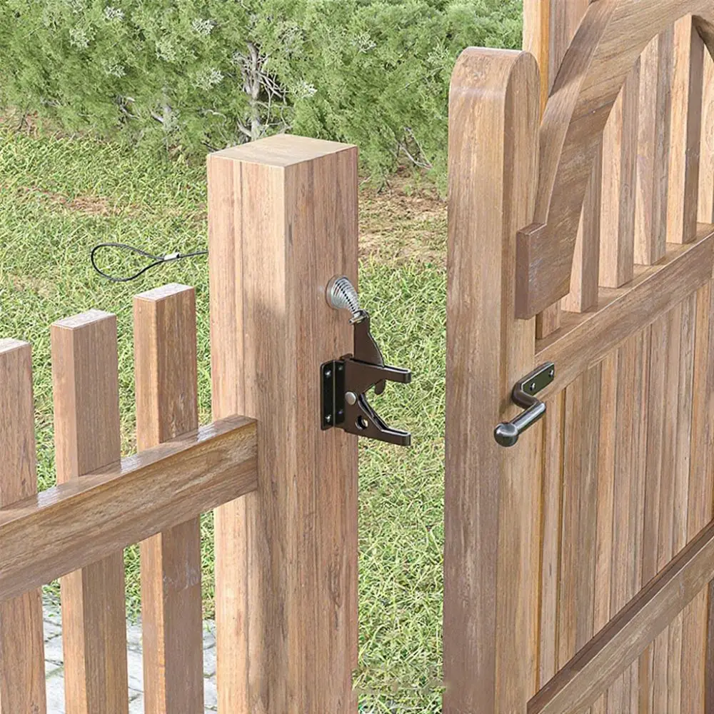 

Steel Spring Cable Self Locking Gate Pull String Carbon Steel Automatic Door Lock Multifunction Light Open Heavy Duty Gate Lock