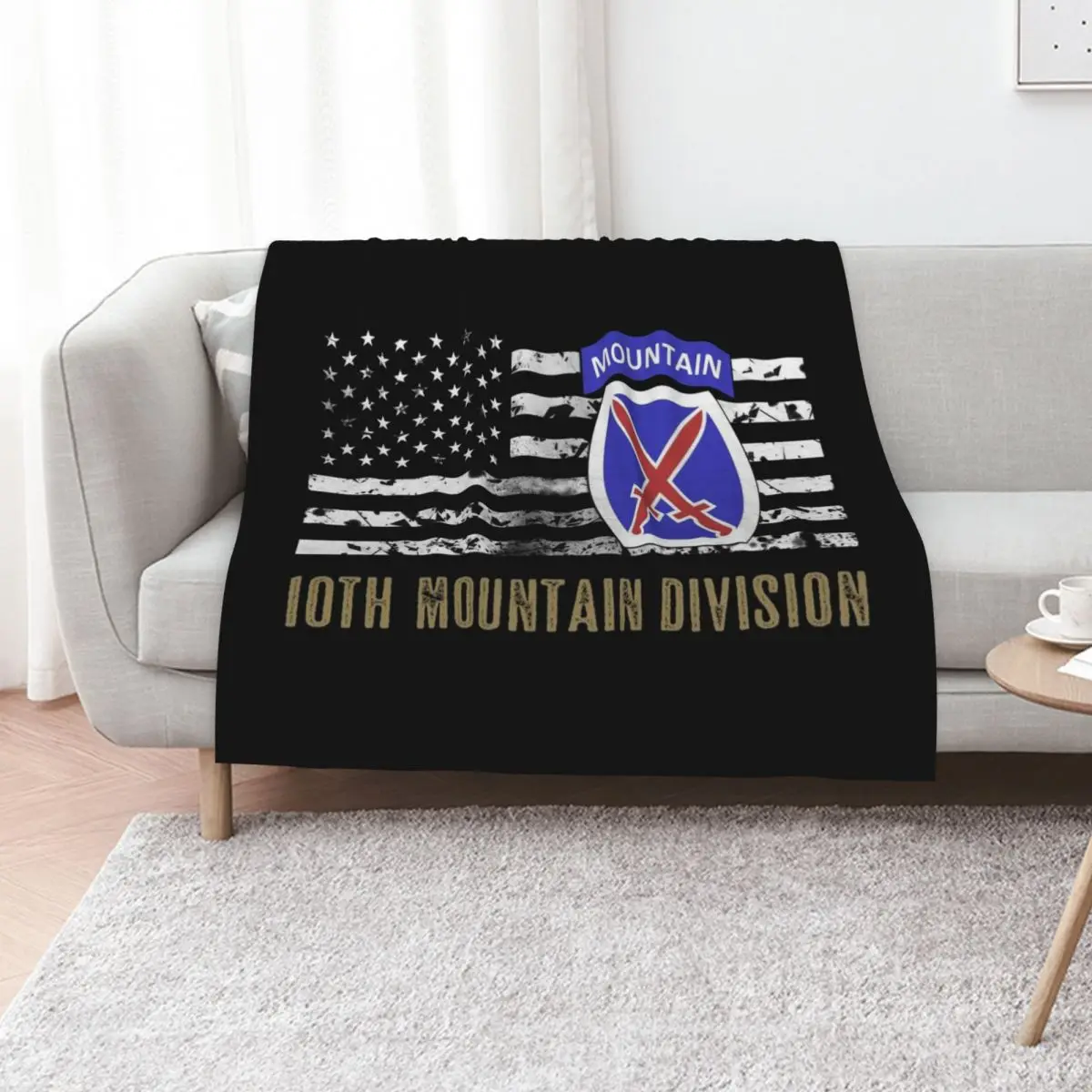 10th Mountain Division (Distressed Flag) Throw Blanket anime Thin bed plaid Sofa Throw valentine gift ideas Blankets
