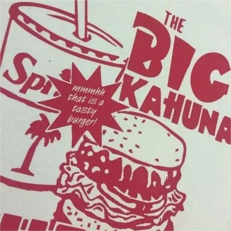 Vintage Big Kahuna Burger Graphic T-Shirt Short Sleeve Unisex Pulp Fiction Tees Casual White Tops Fashion Cotton Women Shirt