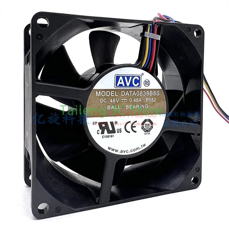 Original para AVC DATA0838B8S 8038 80*80*38mm DC 48V 0.48A ventilador de resfriamento axial de 4 pinos