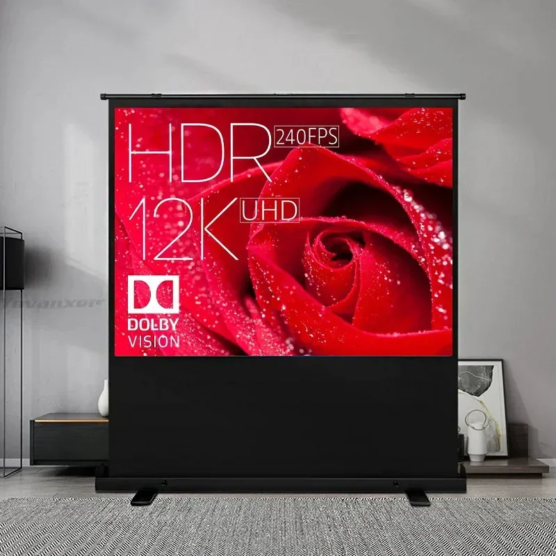 شاشة عرض عالمية محمولة قابلة للسحب لأعلى من الألياف الرمادية لأجهزة العرض العادية/UST 4K ثلاثية الأبعاد تدعم جميع الأحجام