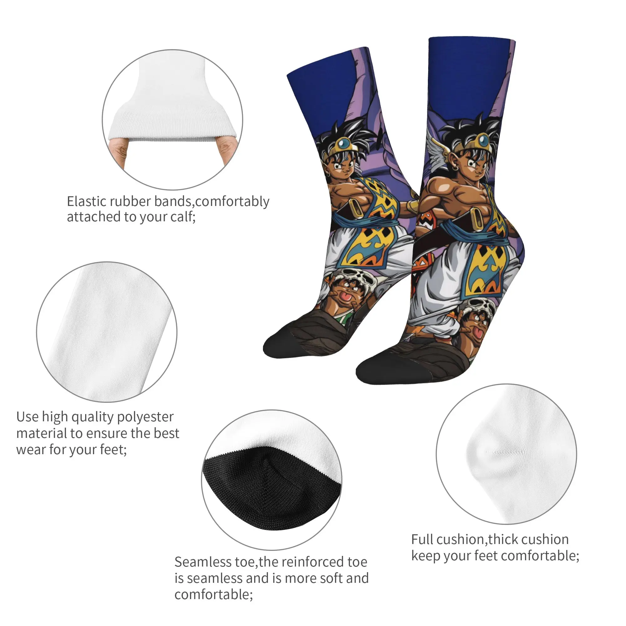Fashion Male Men Socks Dragons Quests Game Sock Anlace Hero Erdrick Slime Graphic Women's Socks Spring Summer Autumn Winter