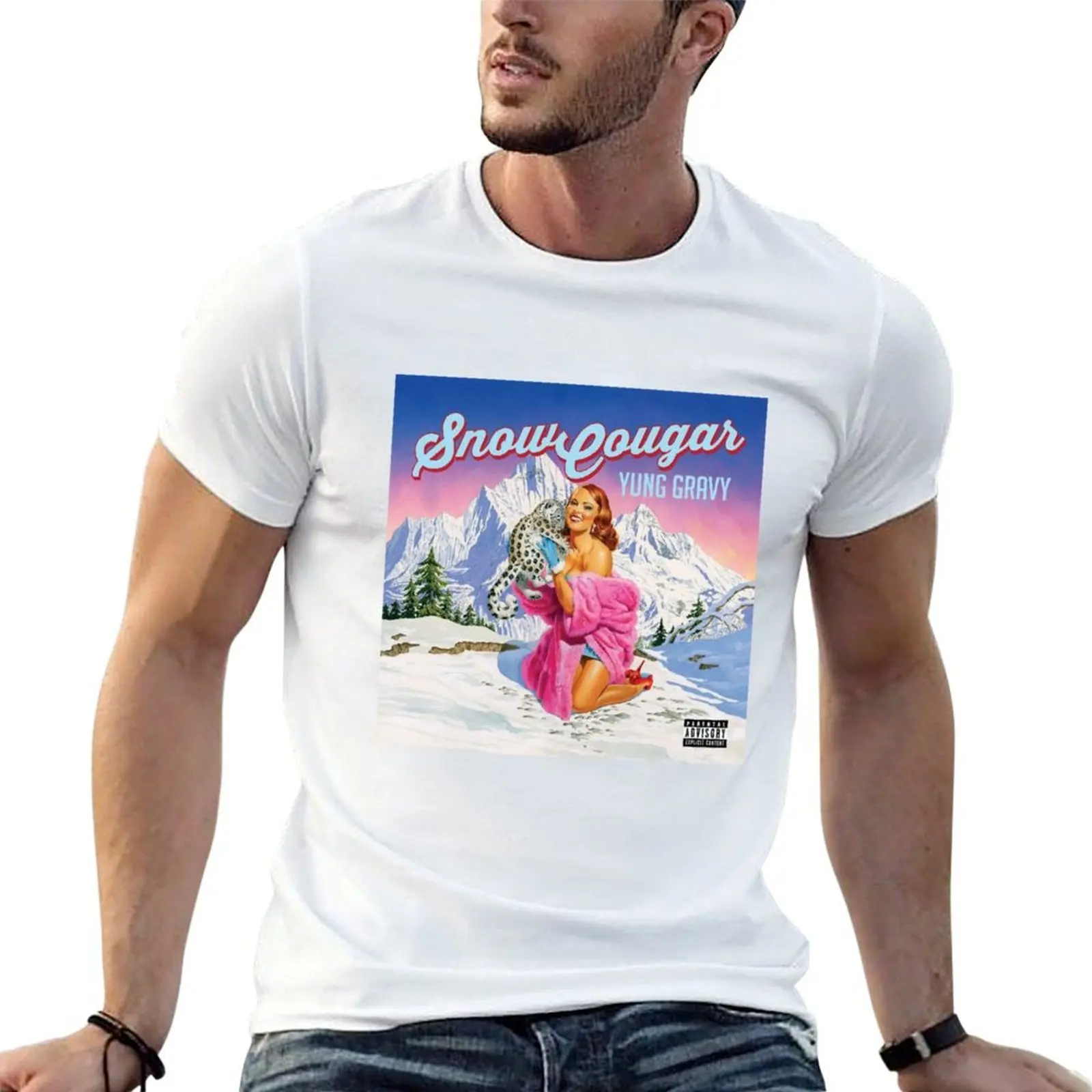 Snow cougar T-Shirt gifts for boyfriend oversized oversized t shirt men