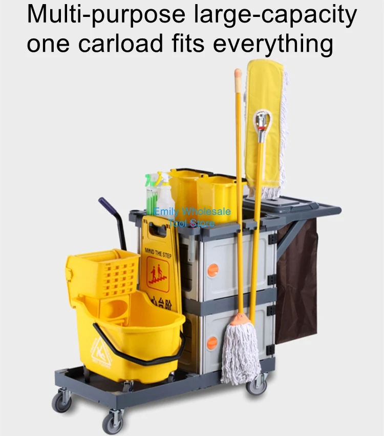

Multi-Function Cleaning Cart Hotel, Property Management, and Supermarket High-Capacity Efficient Cleaning Trolley