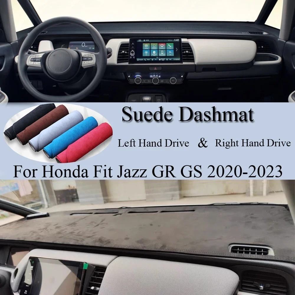 

Для Honda Fit Jazz GR GS 2020 2021 2022 2023, замшевый кожаный коврик для приборной панели, коврик для приборной панели, солнцезащитный ковер, автомобильные аксессуары