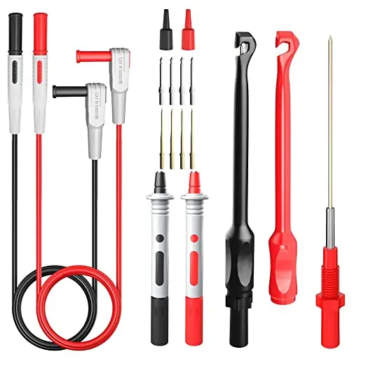 

Cleqee P1033B 16PCS Multimeter Test Leads Kit with 4mm Banana Plug Leads Piercing Puncture Probes Automotive Test Probes Cables