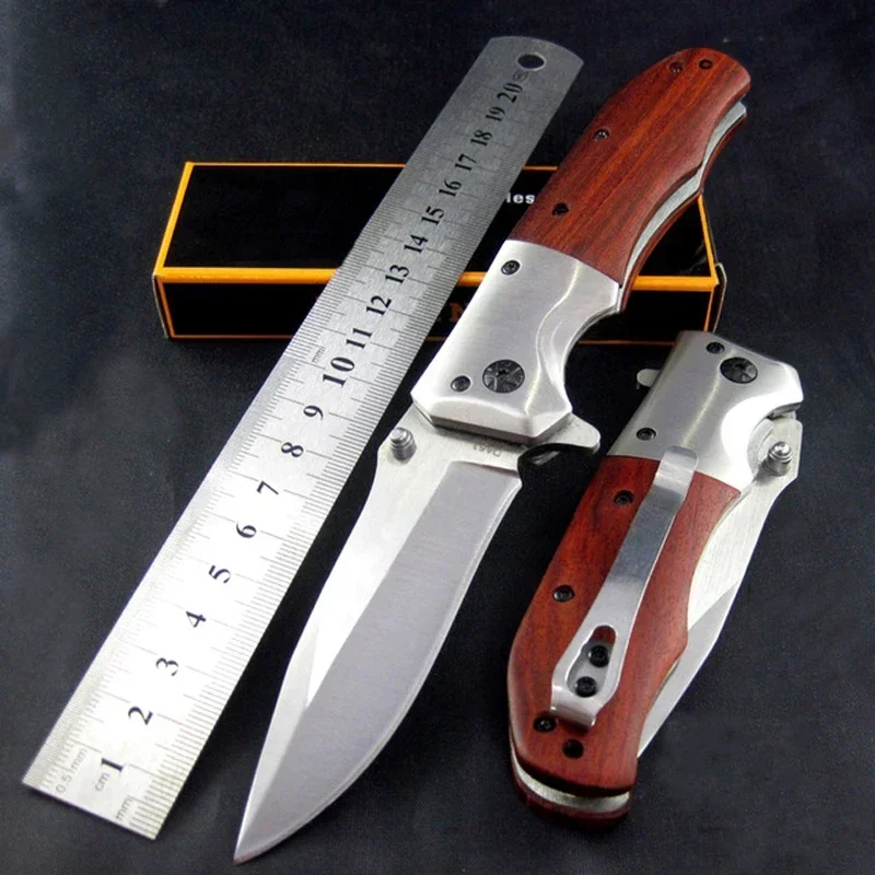 

Survival Folding Blade Knife 440 5Cr18Mov Blade Steel With Rosewood Handle Gift hunting knife Utillity Outdoor Survival Knives