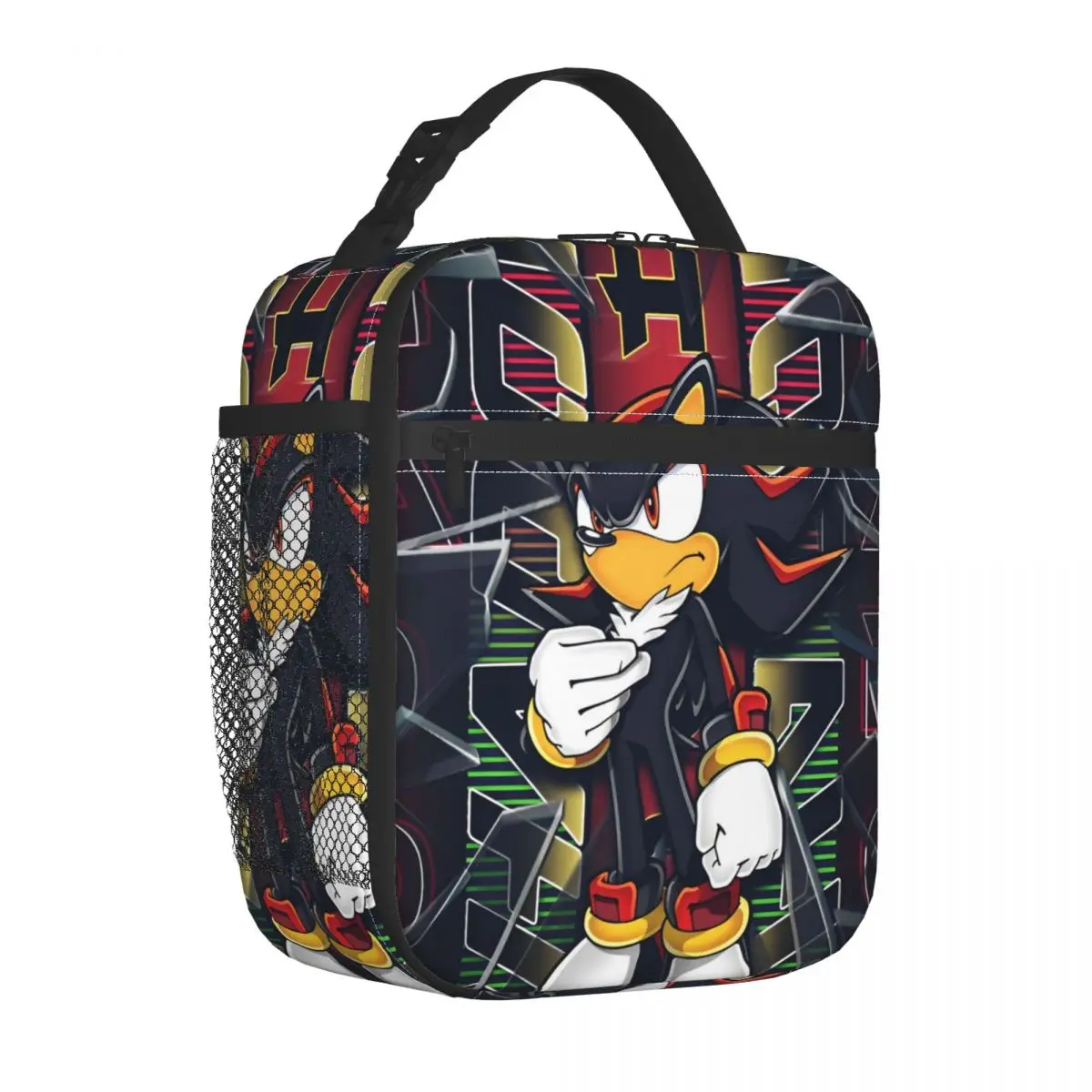 Anime Game The Hedgehog Shadow Insulated Lunch Bag Portable Lunch Container Cooler Bag Tote Lunch Box Work Travel Bento Pouch