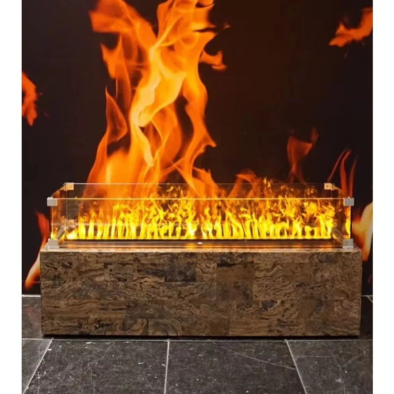 

Double LED Decor Flame Electric Fireplace Vapor Steam Water Fireplace Color Changing 3d Eco-friendly Modern Indoor Apartment