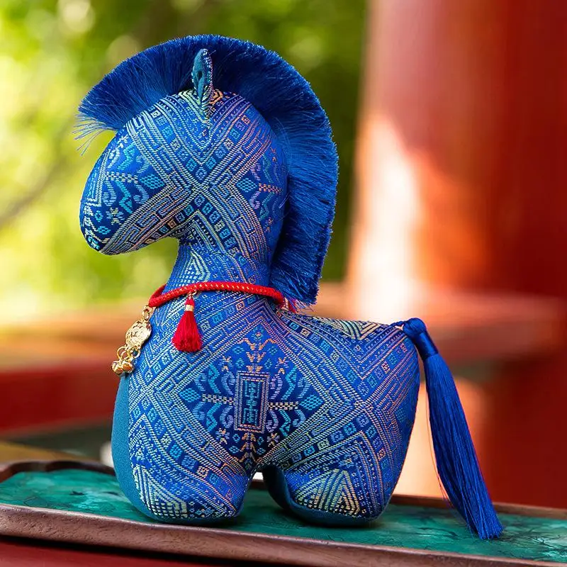 1Pcs 15/20/25cm National Style Horse Plush Toy 2026 Year Of The Horse Mascot Toys Rich Fabric Pony Doll Decor Festival Gift