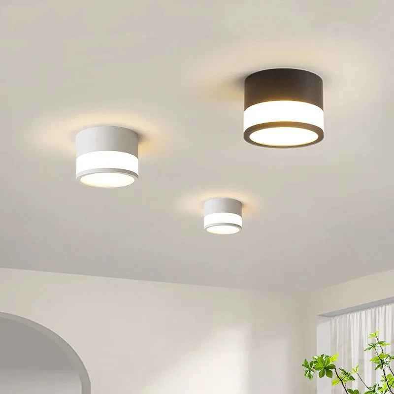 

Накладной светодиодный светильник (даунлайт) черный 10 Вт, боковой светильник для внутреннего освещения спальни, гостиной, потолочный точечный светильник 220 В, осветительные приборы