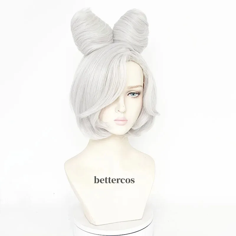 Doce 2025Purah Cosplay Perucas Princesa Zelda Curto Prata Branco Pãezinhos de Alta Qualidade Resistente ao Calor Synthetci Cabelo Anime Peruca +